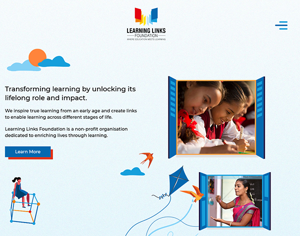 learninglinksindia org website design glomax technology portfolio