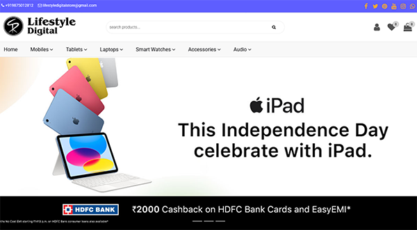 skr lifestyle digital com website design-glomax technology portfolio