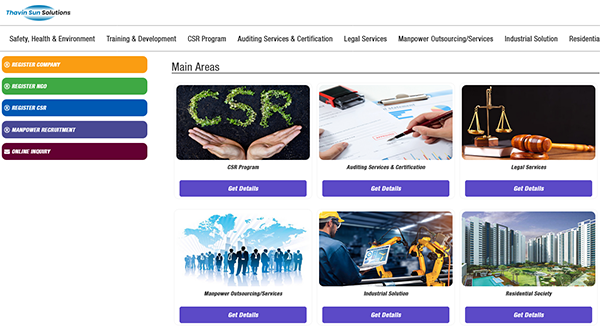 thavinsun solutions com website design-glomax technology portfolio